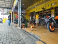 the condition of a motorized vehicle repair shop in Cilacap Indonesia