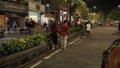 The condition of the pedestrian walkway on Jalan Malioboro at night