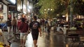 The condition of the pedestrian walkway on Jalan Malioboro at night