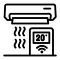 Conditioner control icon, outline style