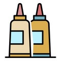 Conditioner hair bottle icon color outline vector