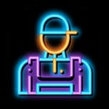 Conditioner Repairman Worker neon glow icon illustration