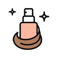 Conditioner or shampoo, keratin bottle color icon vector. Isolated simple symbol