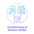 Conditioning of nuclear waste blue gradient concept icon Royalty Free Stock Photo