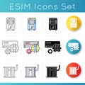 Conditioning systems icons set