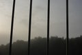 Condo bedroom balcony There is a mountain view. Royalty Free Stock Photo