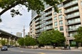 Condo Building Near Elevated Highway Royalty Free Stock Photo