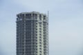 Condo building site with cranes and blue sky Royalty Free Stock Photo