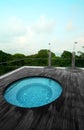 Condo roof top jacuzzi pool Royalty Free Stock Photo