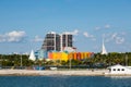 Condo Tower Past Colorful Wall in Miami Royalty Free Stock Photo