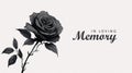 condolence card with rose in loving memory AI generated