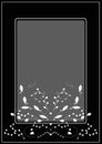 Black Funeral card withe ornamental pattern and frame.