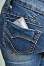 Condom in back pocket Royalty Free Stock Photo