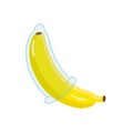 The condom is dressed on a banana. flat