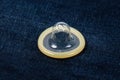 Condom on jeans Royalty Free Stock Photo