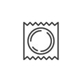 Condom package line icon