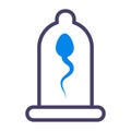 Condom pink flat design long shadow glyph icon. Male contraceptive. Sperm block. Pregnancy prevention. Safe sex Royalty Free Stock Photo