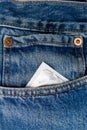 Condom in the pocket of a blue jeans Royalty Free Stock Photo