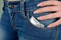 Condom in pocket Royalty Free Stock Photo