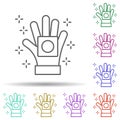 Condom protection hand multi color icon. Simple thin line, outline vector of no gubernamental organization icons for ui and ux,