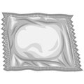 Condom in Silver Wrapper Foil Pack Illustration Royalty Free Stock Photo