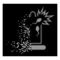 Bright Shredded Dotted Halftone Condom Sperm Damage Icon