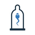 Condom, sperm, protection icon. Simple editable vector design isolated on a white background