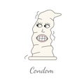 Condom vector illustration in a flat design