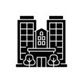 Condominium black glyph icon