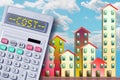 Condominium fees and management property maintenance or generic real estate costs - Concept with calculator and costs text
