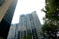 Condominium with glass building skyscraper