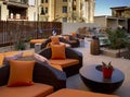 Condominium homes outdoor plaza patio and pool