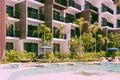 Condominium and swiming pool life of City people in modern town