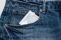 Condoms in package in jeans.