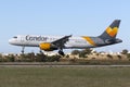 Condor A320 on finals Royalty Free Stock Photo