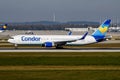 Condor Flugdienst passenger plane at airport. Schedule flight travel. Aviation and aircraft. Air transport. Global international