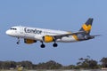 Condor A320 on short finals Royalty Free Stock Photo