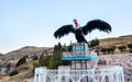 Condor statue at a lookout over Puno in Peru