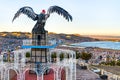 Condor statue at a lookout over Puno in Peru