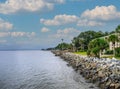 Condos Behind Stone Seawall