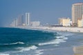 Condos and hotels on the Gulf of Mexico at Orange Beach, Alabama Royalty Free Stock Photo