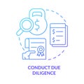 Conduct due diligence blue gradient concept icon Royalty Free Stock Photo
