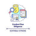 Conduct due diligence concept icon Royalty Free Stock Photo