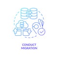 Conduct migration blue gradient concept icon Royalty Free Stock Photo