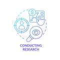 Conducting research blue gradient concept icon