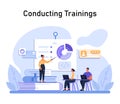 Conducting Trainings concept. Flat vector illustration.