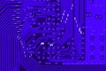 Conductive tracks on the motherboard of Printed Circuit Board close macro Royalty Free Stock Photo