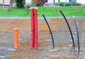 Conduits in House Foundations Royalty Free Stock Photo