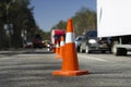 Cone barrier repair road