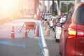 Cone barriers for stop enter lane